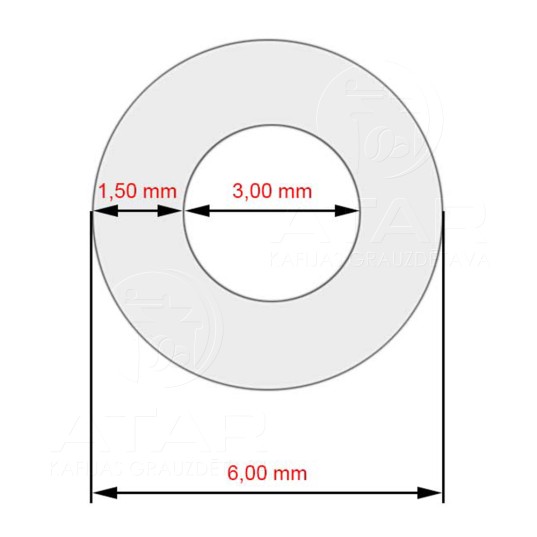 JURA piena sistēmas silikona trubiņa, 3mm x 1.5mm x 360mm